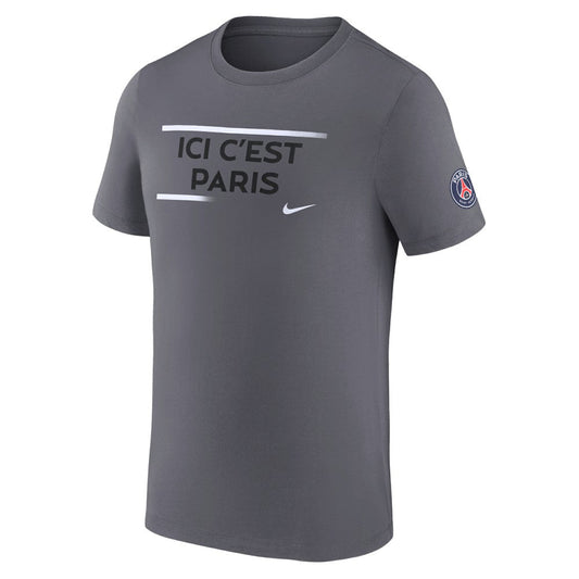 Paris Saint-Germain Verbiage T-Shirt on sale - Gray