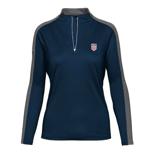USMNT Levelwear Women's Quarter-Zip Pullover Top for sale - Navy