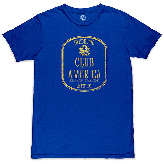 Club America 1863FC Retro Seal Slub T-Shirt Discount - Royal