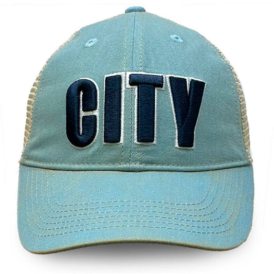 Manchester City 1863FC Washed Trucker Adjustable Hat Discount - Sky Blue