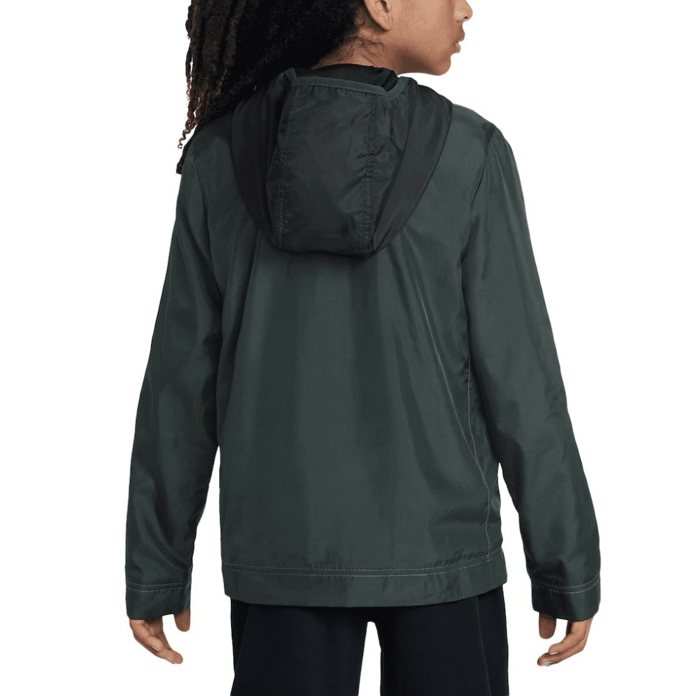 Liverpool Youth Amplify Windrunner Anorak Half-Zip Hoodie Jacket Discount - Black