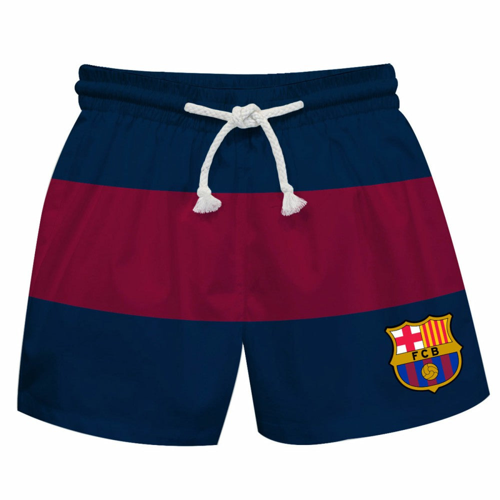 Barcelona Vive La Fete Toddler Stripe Swim Trunks on sale - Navy/Maroon