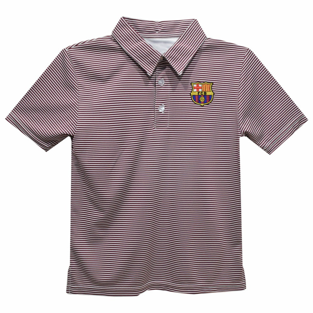 Barcelona Vive La Fete Toddler Pencil Stripe Polo on sale - Maroon
