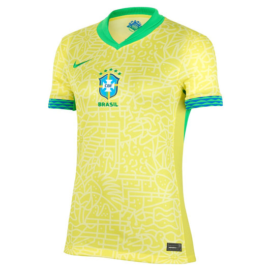 Brazil National Team Women's 2024 Home Stadium Replica Jersey – Yellow