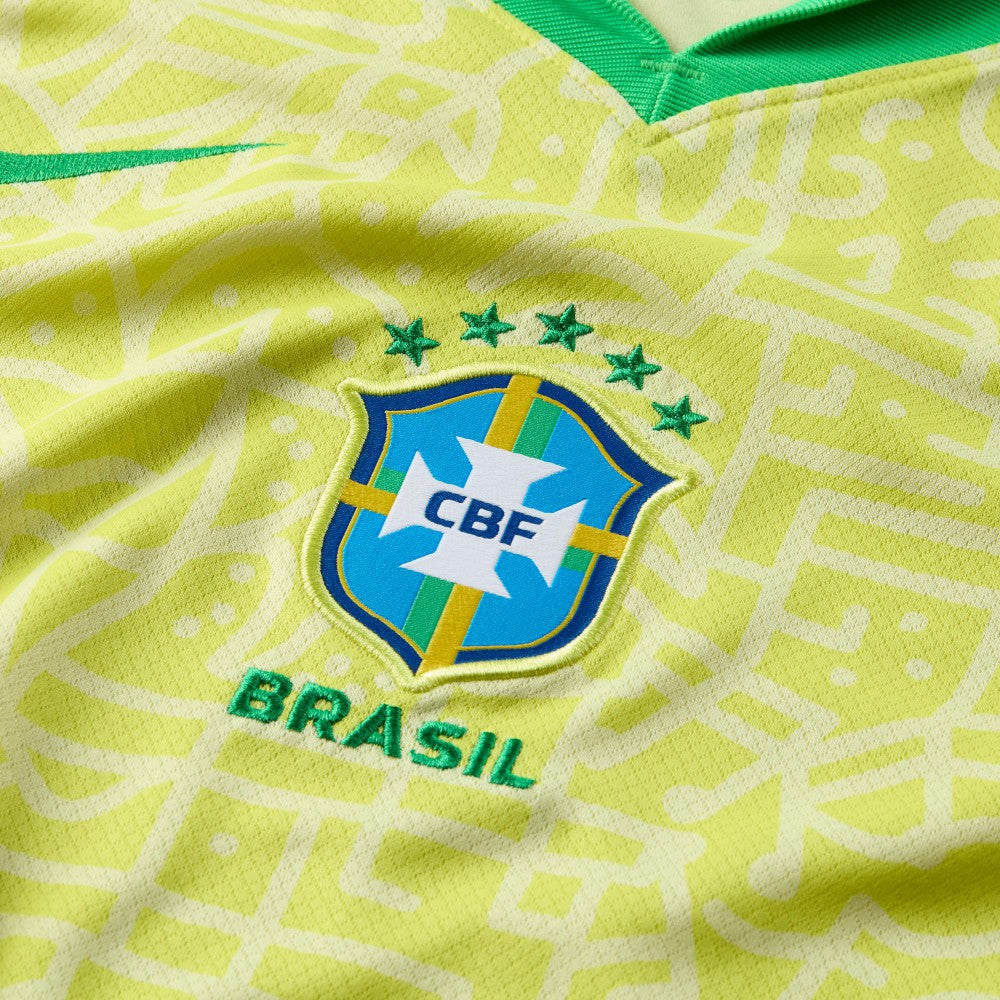 Brazil National Team Women's 2024 Home Stadium Replica Jersey – Yellow
