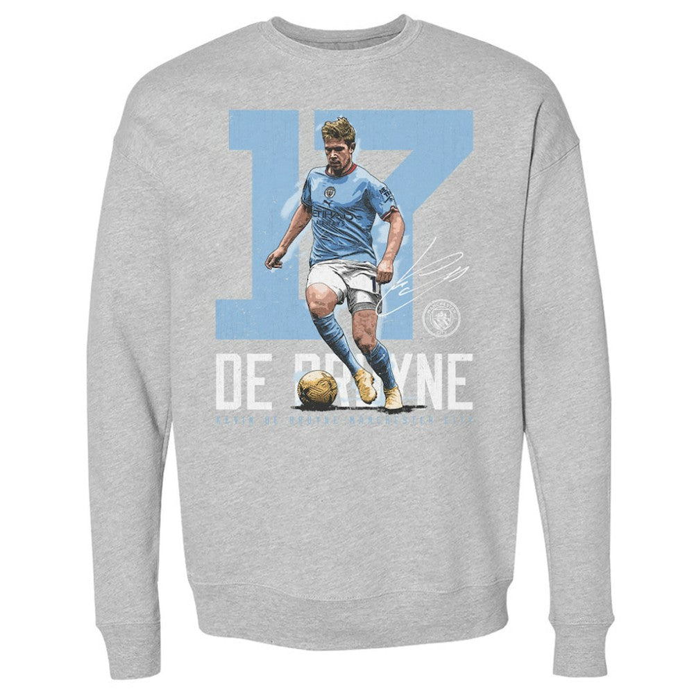 Manchester City 500 Level Bold Number Pullover Crewneck Sweatshirt Discount - Heather Gray