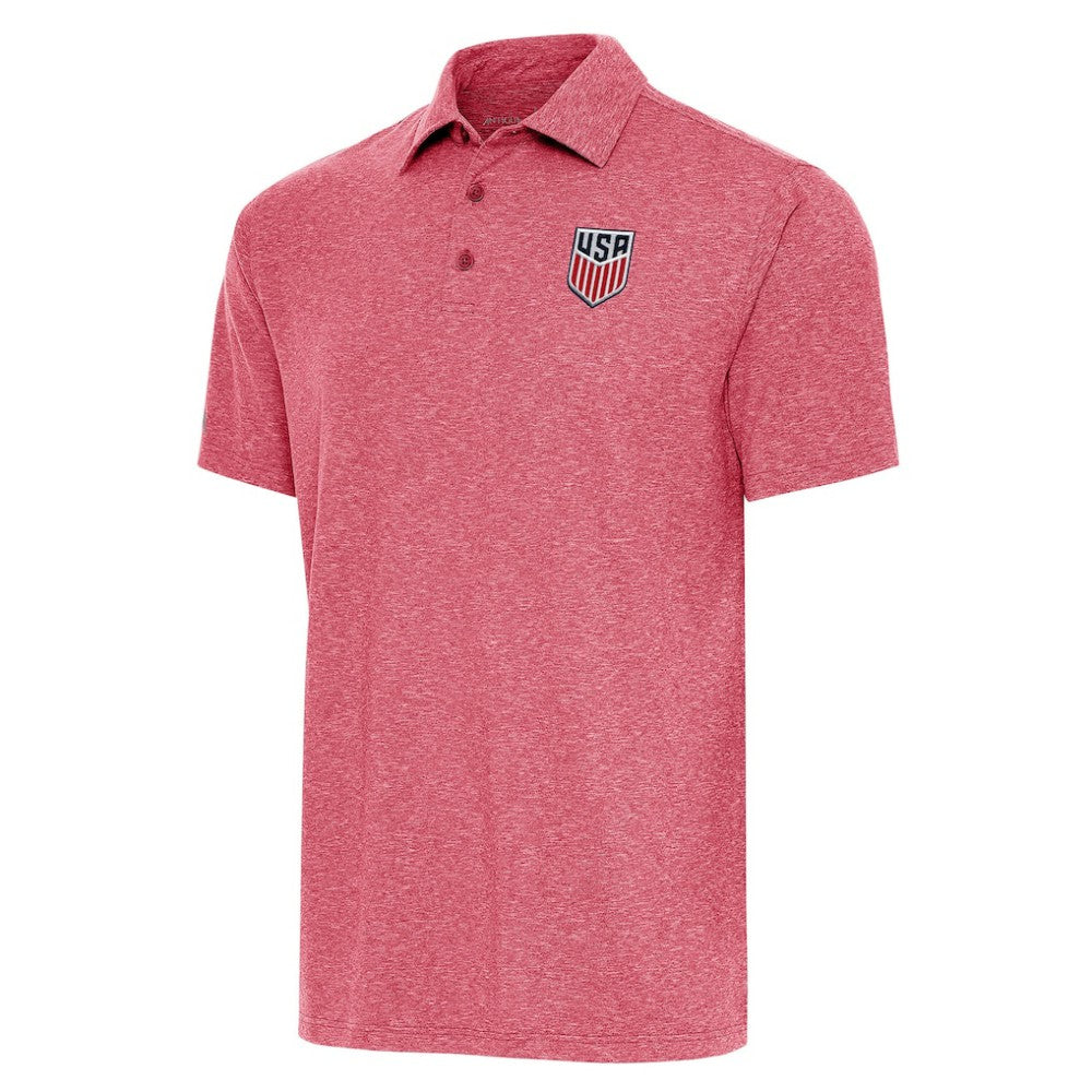 USMNT Antigua Par 3 Polo on sale - Heather Red