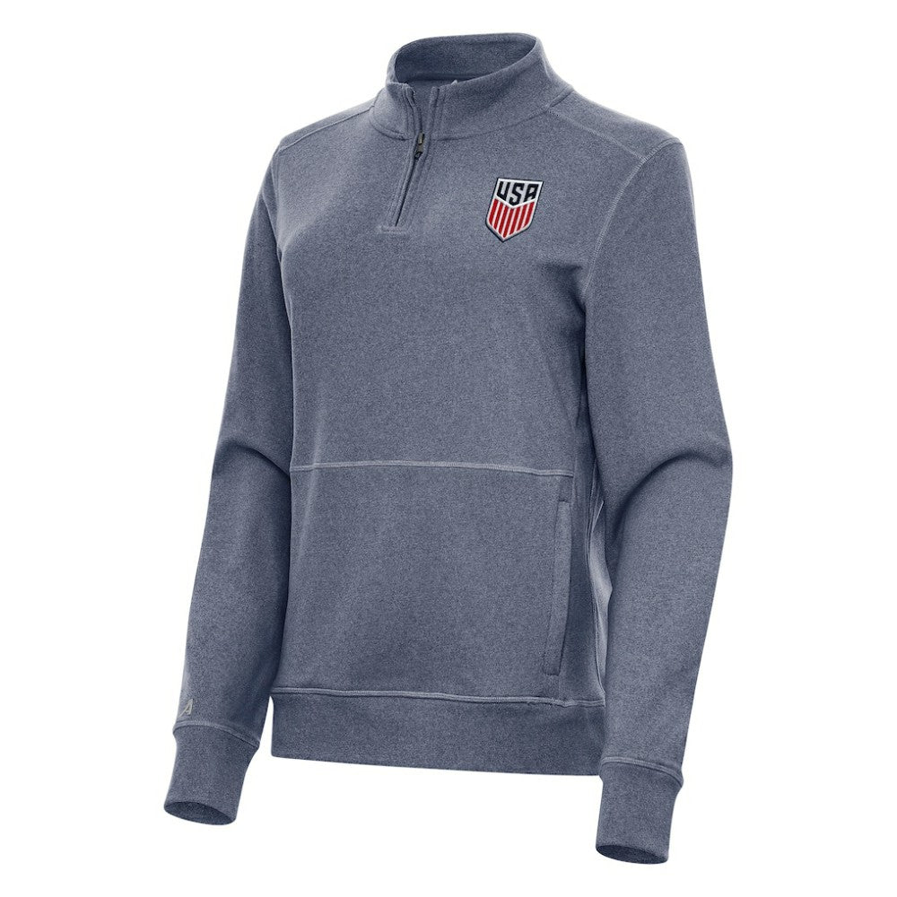 USMNT Antigua Women's Crush Quarter-Zip Top for sale - Heather Navy