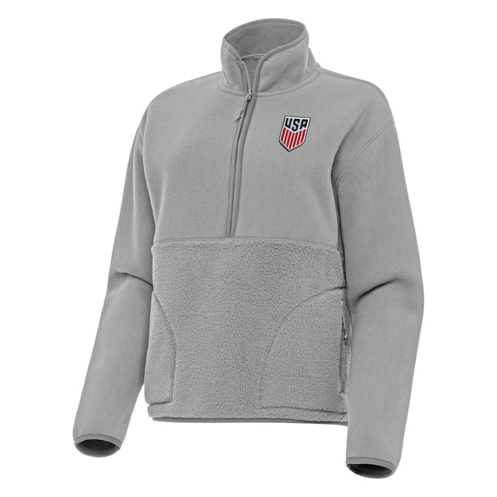 USMNT Antigua Women's Figure Quarter-Zip Jacket for sale - Gray