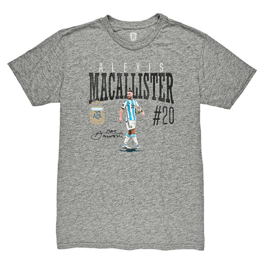 Alexis Mac Allister Argentina National Team 1863FC Snapshot Tri-Blend T-Shirt for sale - Heather Gray