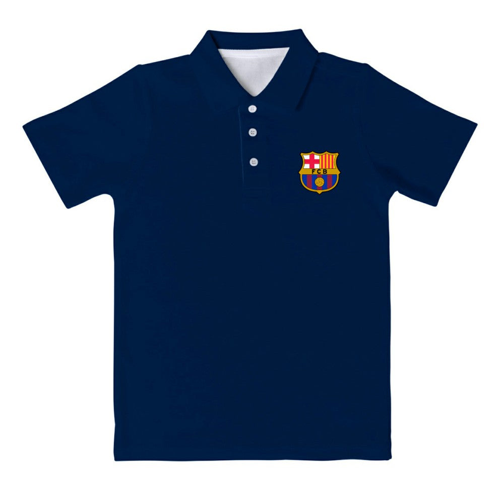 Barcelona Vive La Fete Youth Solid Polo on sale - Navy