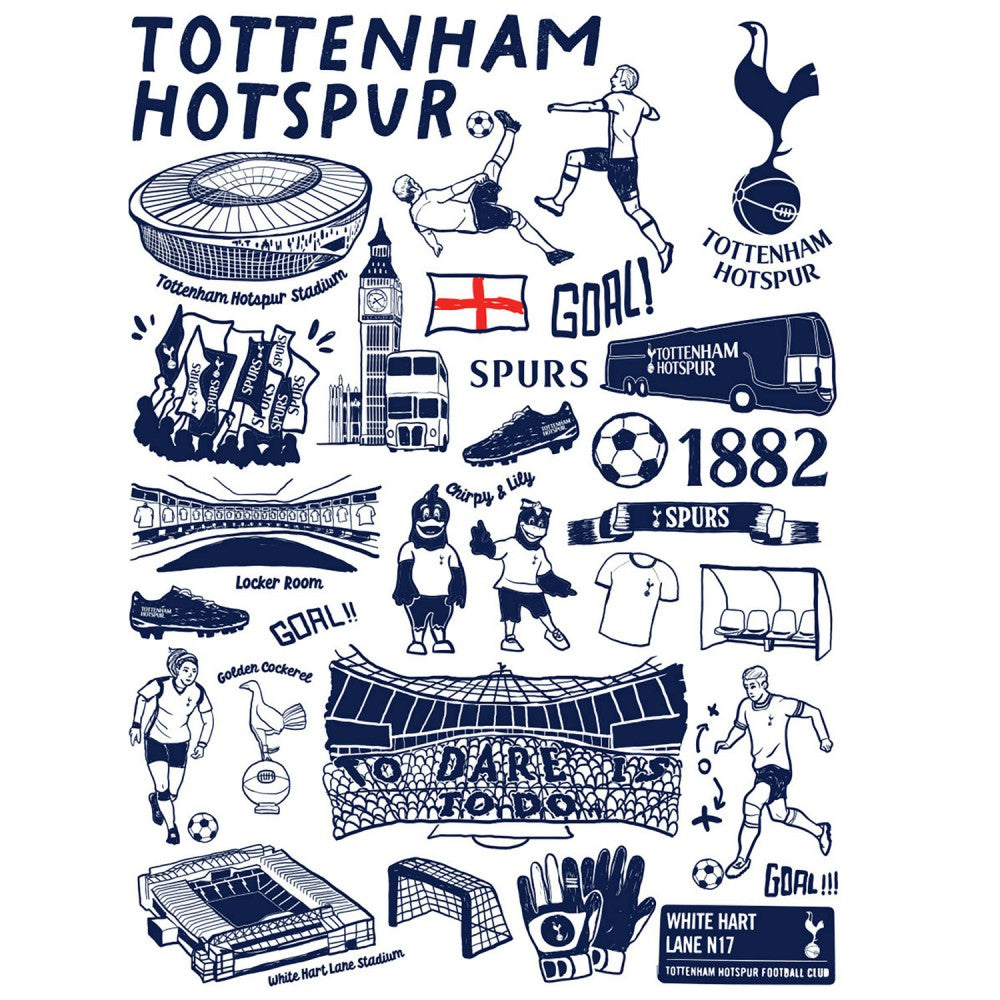 Tottenham Hotspur Vive La Fete Infant Impressions Artwork T-Shirt Sale - White