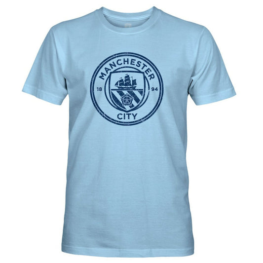 Manchester City 1863FC Mono Badge T-Shirt Discount - Sky Blue