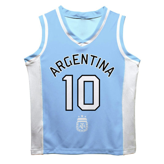 Lionel Messi Argentina National Team Vive La Fete Mesh Basketball Jersey for sale - Light Blue