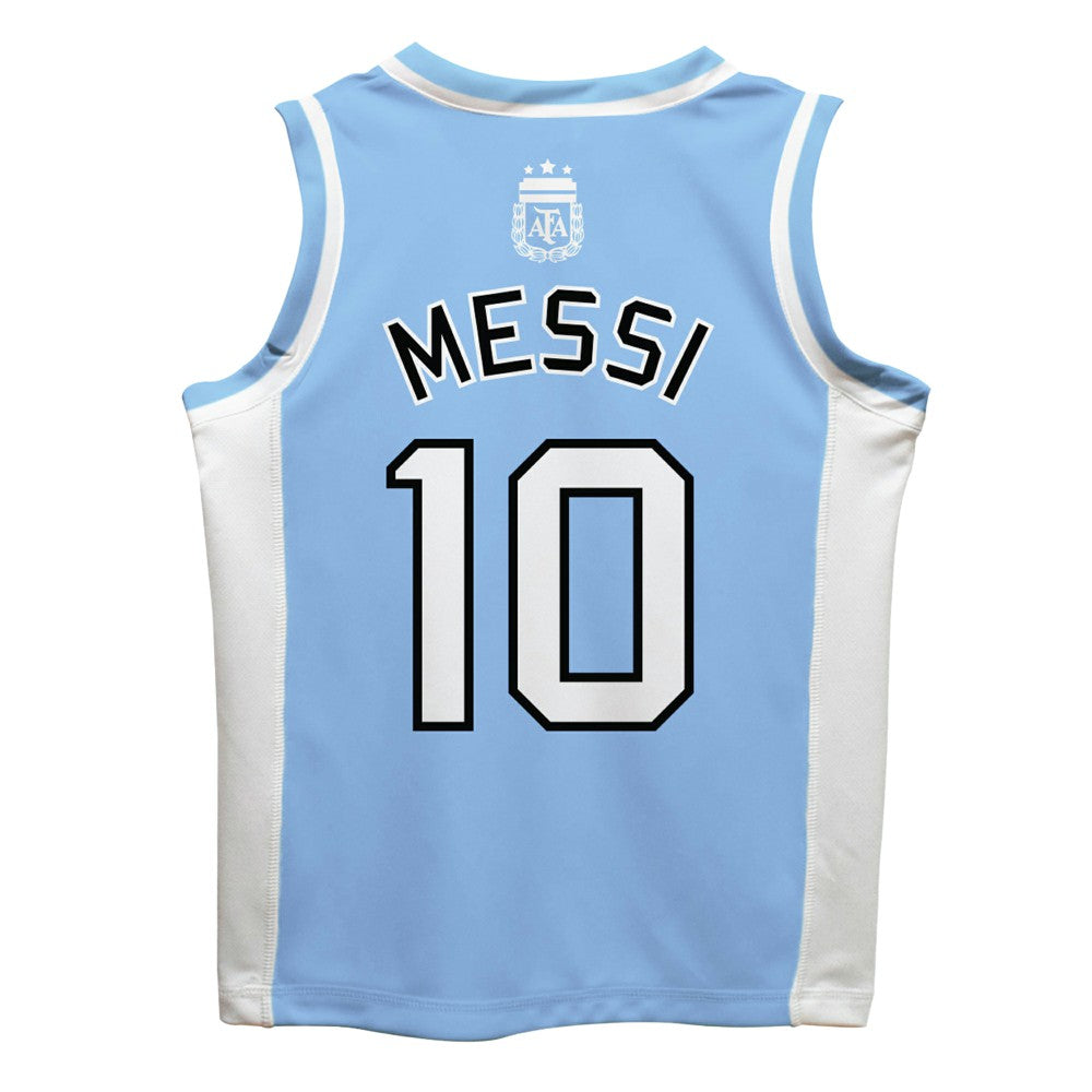 Lionel Messi Argentina National Team Vive La Fete Mesh Basketball Jersey for sale - Light Blue