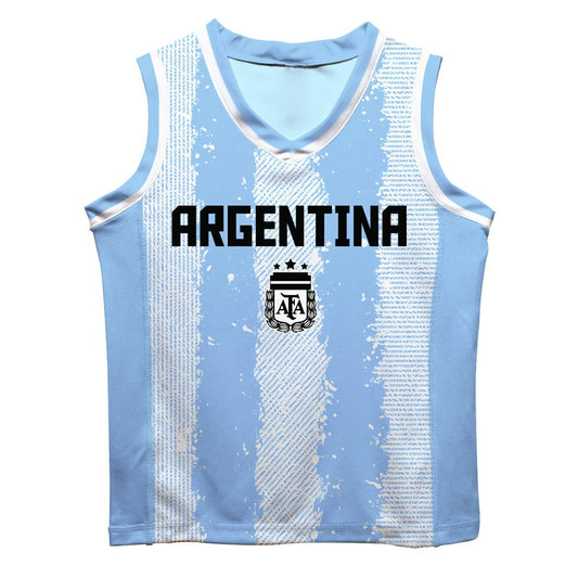 Lionel Messi Argentina National Team Vive La Fete Mesh Basketball Jersey for sale - Light Blue
