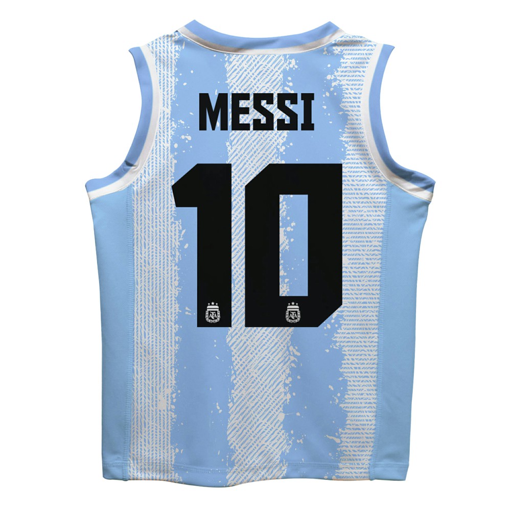 Lionel Messi Argentina National Team Vive La Fete Mesh Basketball Jersey for sale - Light Blue