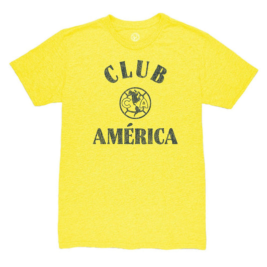 Club America 1863FC Team Arch Vintage Tri-Blend T-Shirt Discount - Yellow