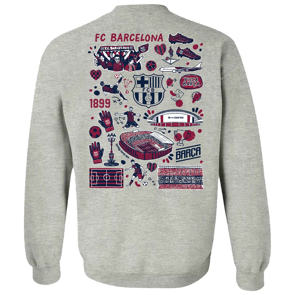 Barcelona Vive La Fete Women's Impressions Artwork Pullover Sweatshirt on sale - Gray