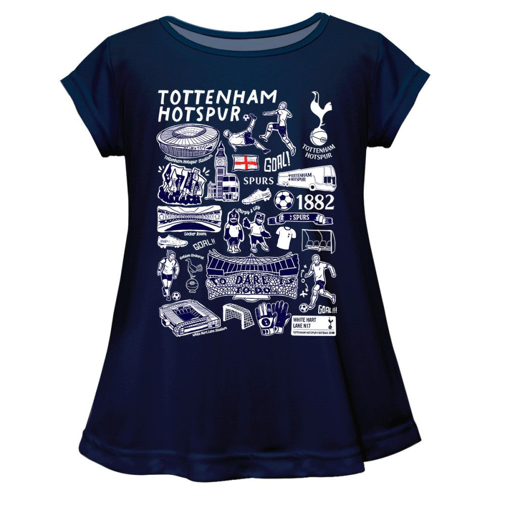 Tottenham Hotspur Vive La Fete Girls Infant Impressions Artwork A-Line Top Sale - Navy