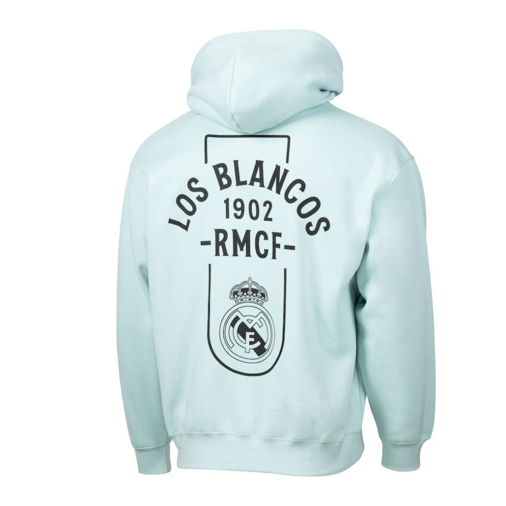 Real Madrid Sport Design Sweden Streetwear Relaxed Pullover Hoodie Discount - Light Blue