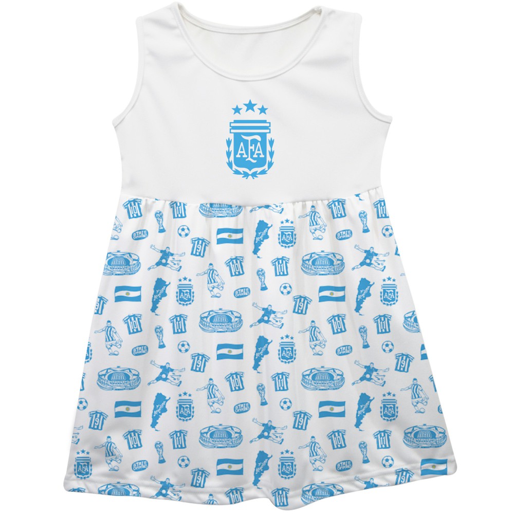 Argentina National Team Vive La Fete Girls Infant Impressions Artwork Tank Top Dress for sale - White