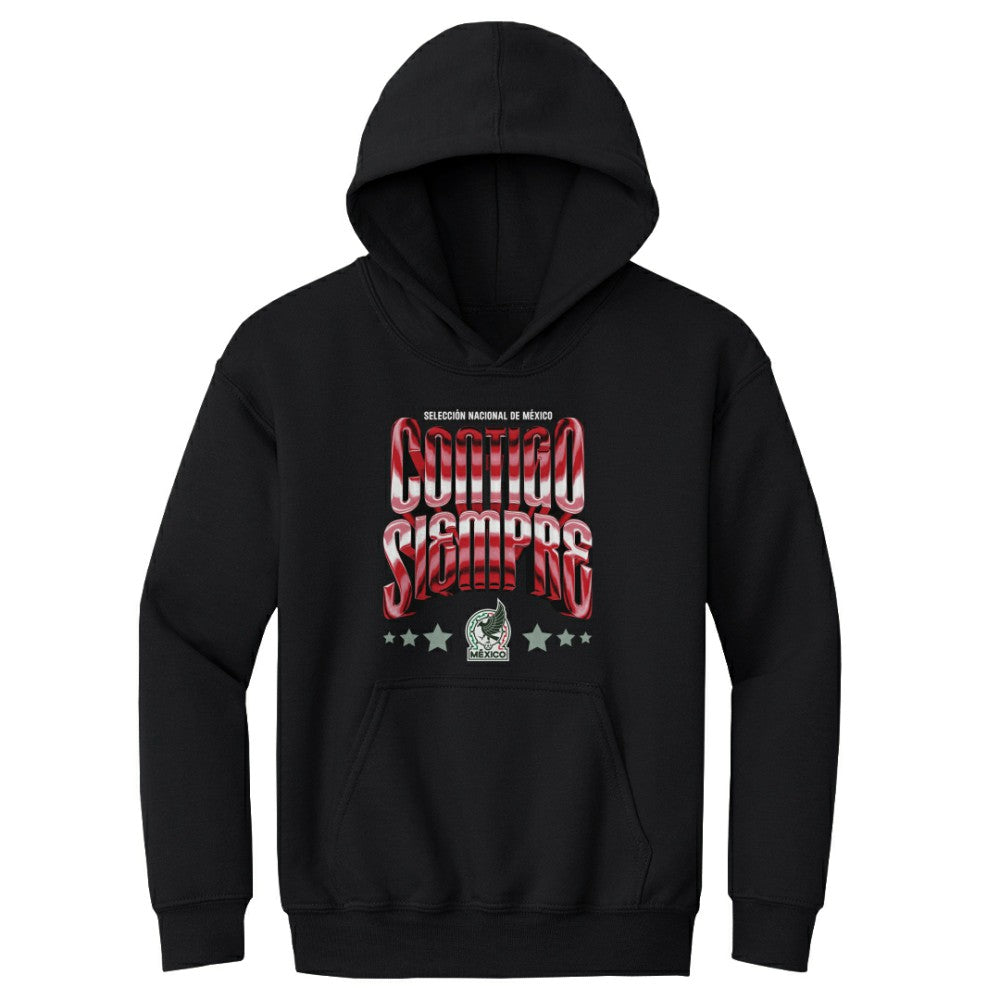 Mexico National Team 500 Level Youth Contigo Siempre Vintage Pullover Hoodie for sale - Black