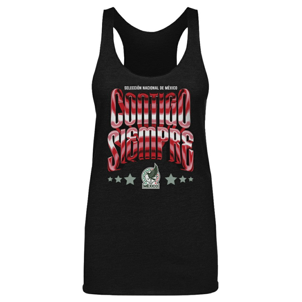 Mexico National Team 500 Level Women's Contigo Siempre Vintage Tri-Blend Tank Top for sale - Black