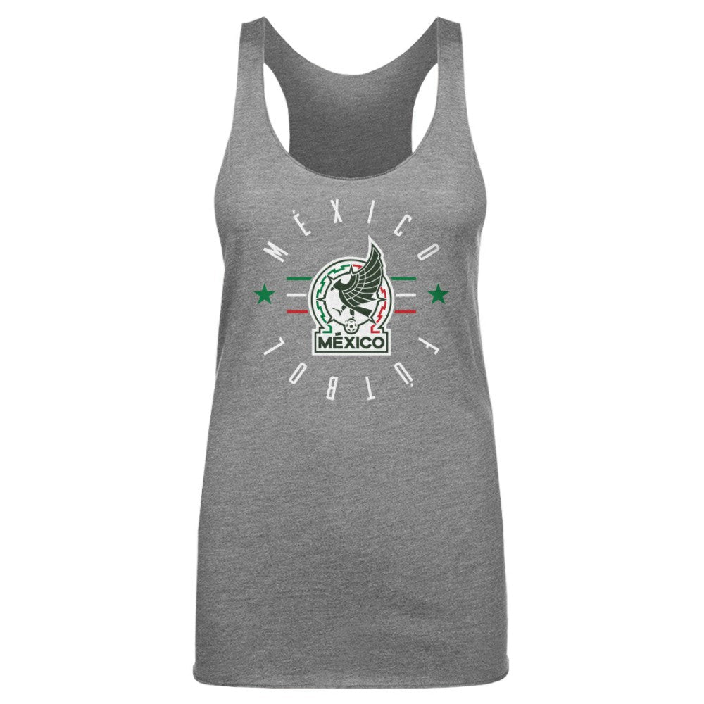 Mexico National Team 500 Level Women's Futbol Tri-Blend Racerback Tank Top for sale - Gray