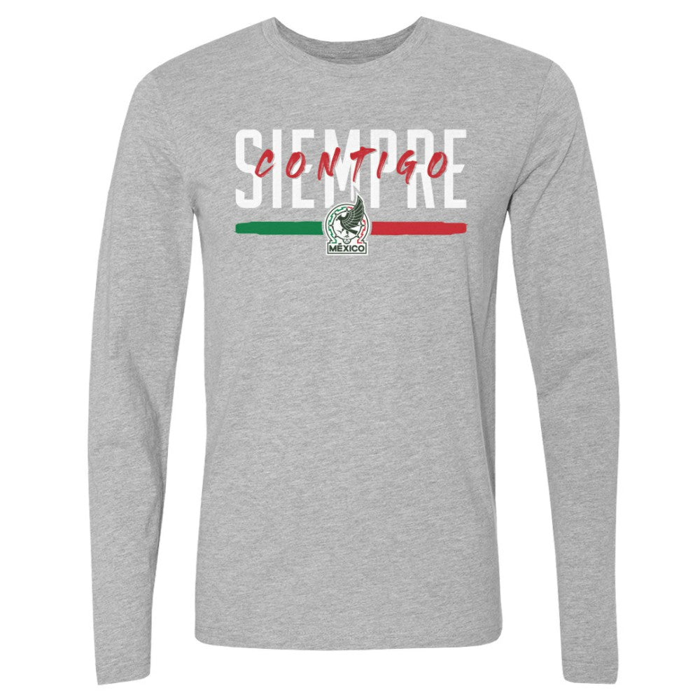 Mexico National Team 500 Level Siempre Contigo Long Sleeve T-Shirt for sale - Heather Gray