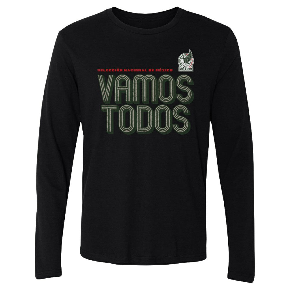 Mexico National Team 500 Level Vamos Todos Inline Bold Long Sleeve T-Shirt for sale - Black