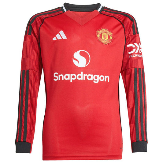 Manchester United Youth Home 2025/26 Replica Long Sleeve Jersey Discount - Red