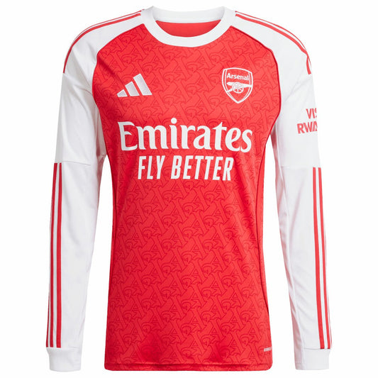Bukayo Saka Arsenal 2025/26 Home Replica Long Sleeve Player Jersey on sale - Red