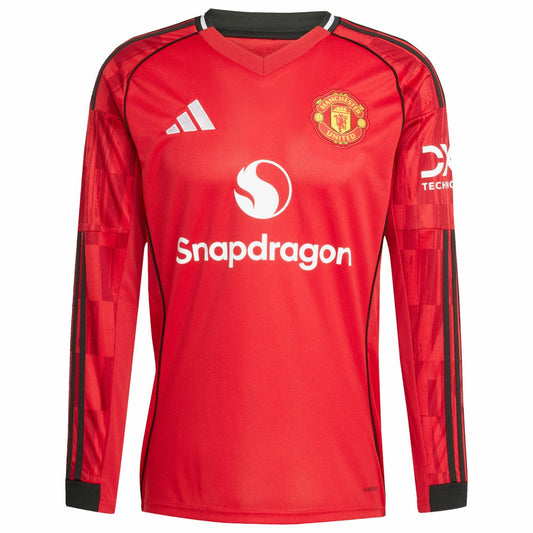 Kobbie Mainoo Manchester United Home 2025/26 Replica Player Long Sleeve Jersey Discount - Red