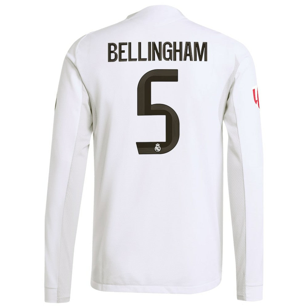 Jude Bellingham Real Madrid 2025/26 Home Long Sleeve Jersey Discount - White