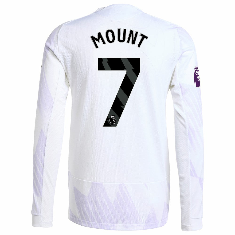 Mason Mount Manchester United 2025/26 Away Long Sleeve Player Jersey Discount - White