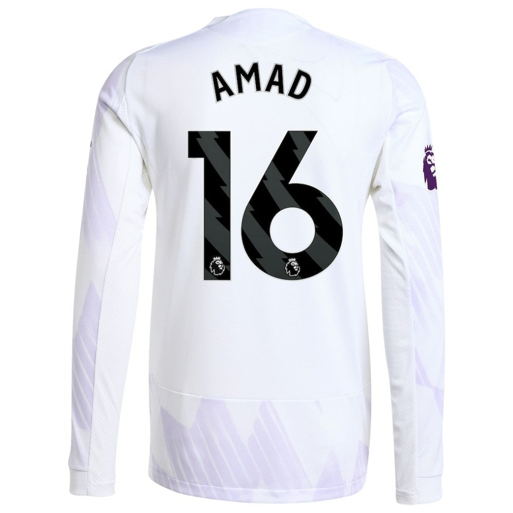 Amad Diallo Manchester United 2025/26 Away Long Sleeve Player Jersey Discount - White