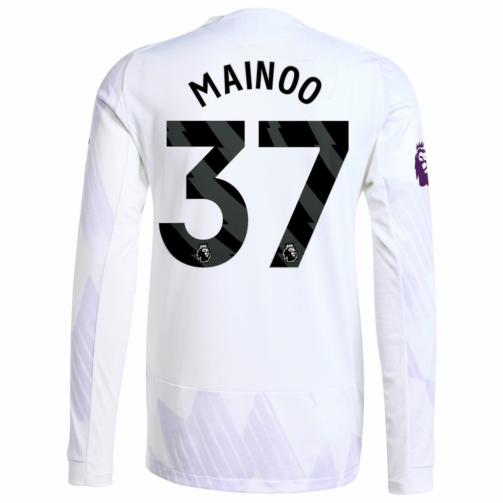 Kobbie Mainoo Manchester United 2025/26 Away Long Sleeve Player Jersey Discount - White