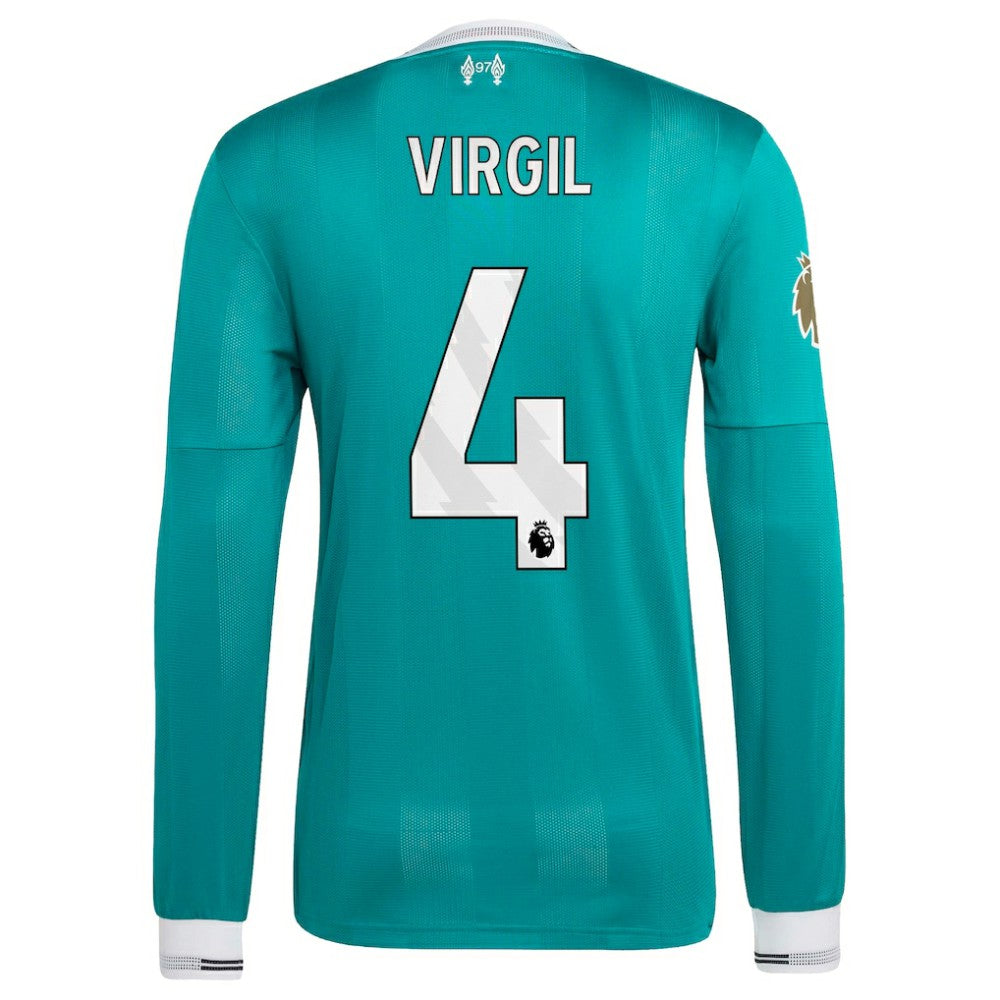 Virgil van Dijk Liverpool 2025/26 Third Long Sleeve Player Jersey Discount - Green