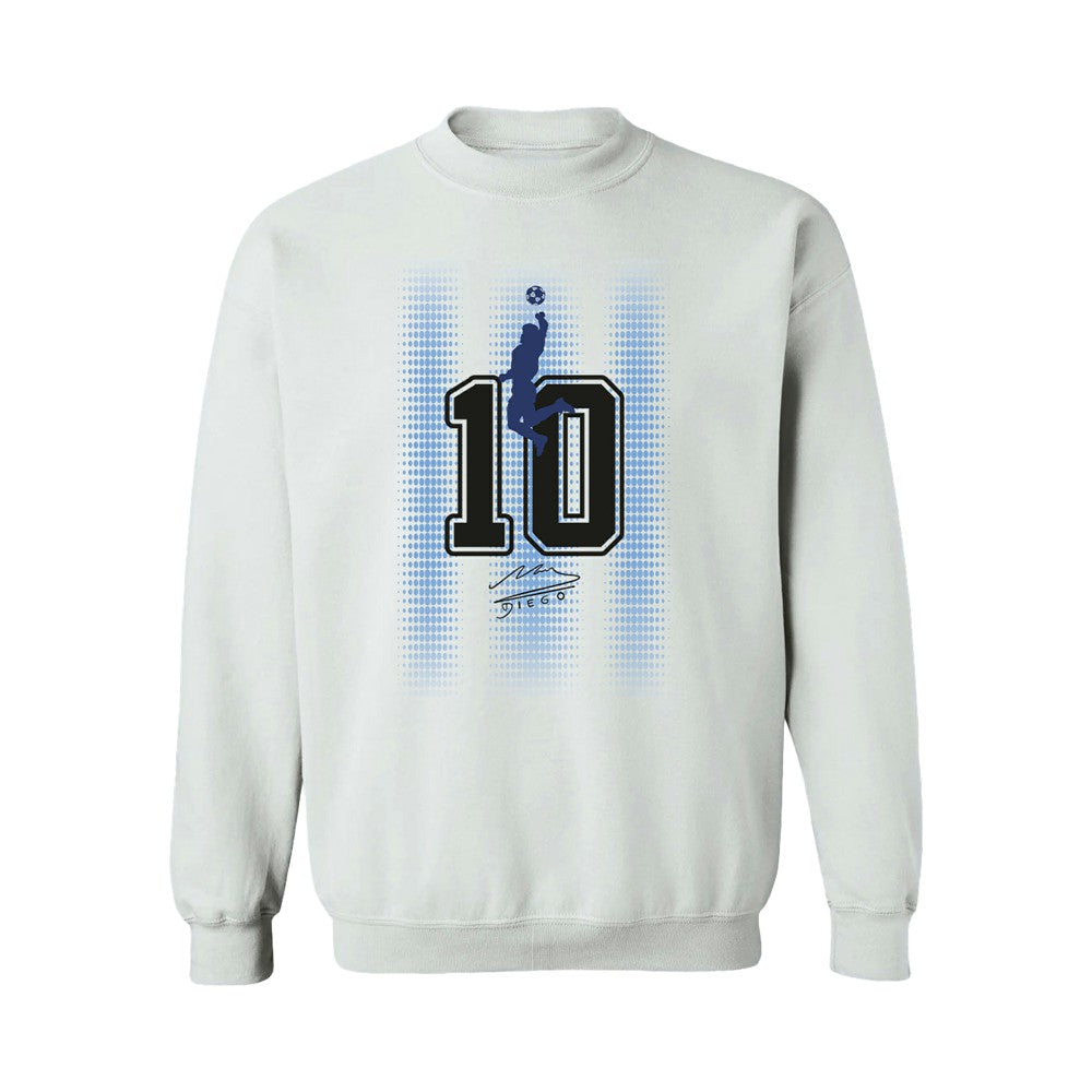 Diego Maradona Argentina National Team Vive La Fete Number & Signature Sweatshirt for sale - White