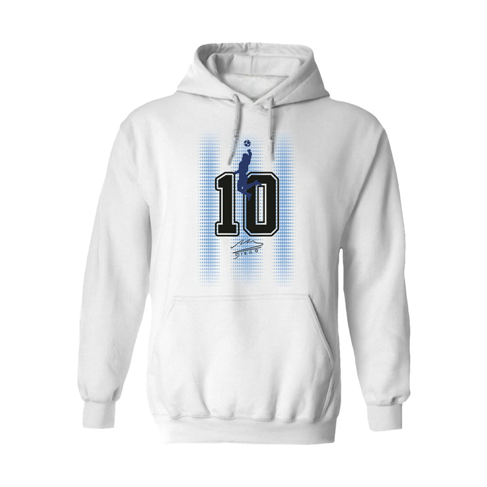 Diego Maradona Argentina National Team Vive La Fete Number & Signature Hoodie for sale - White