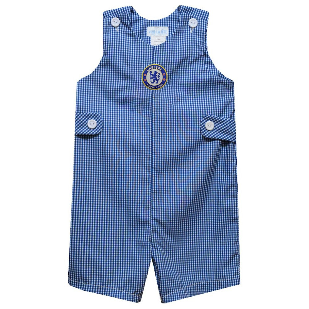 Chelsea Vive La Fete Infant Gingham Jon Jon Romper Discount - Royal