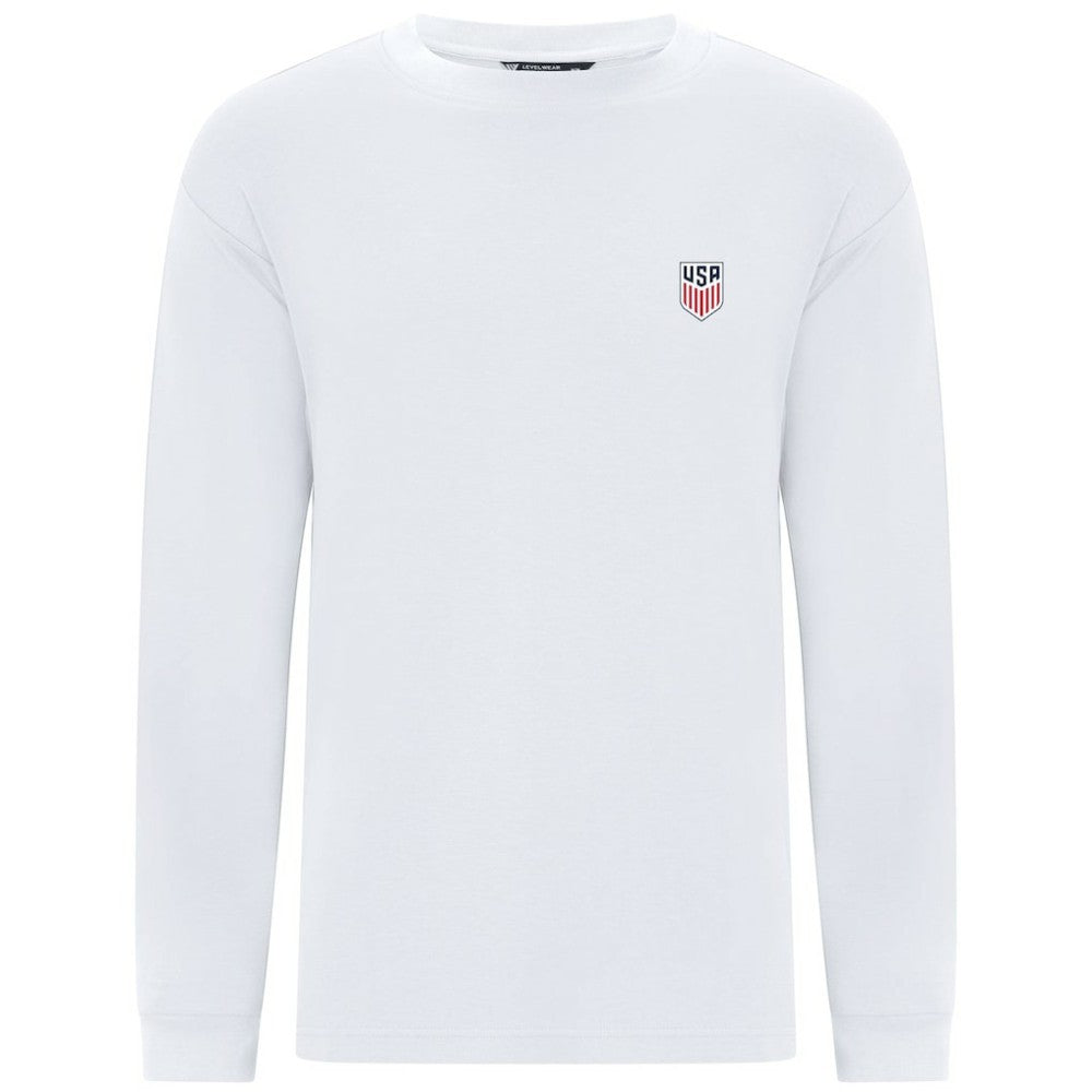 USMNT Levelwear Luxe Signature Long Sleeve T-Shirt for sale - White