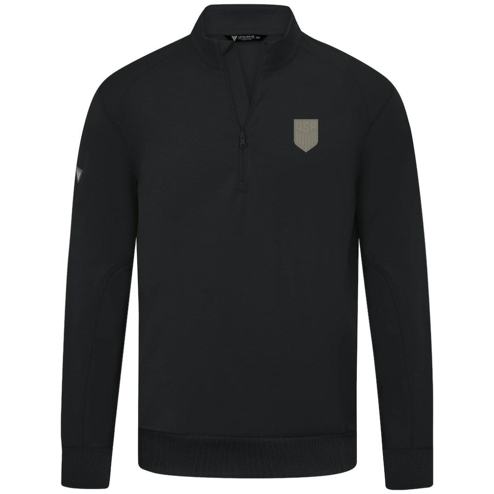USMNT Levelwear Copper Upright Quarter-Zip Tri-Blend Fleece on sale - Black