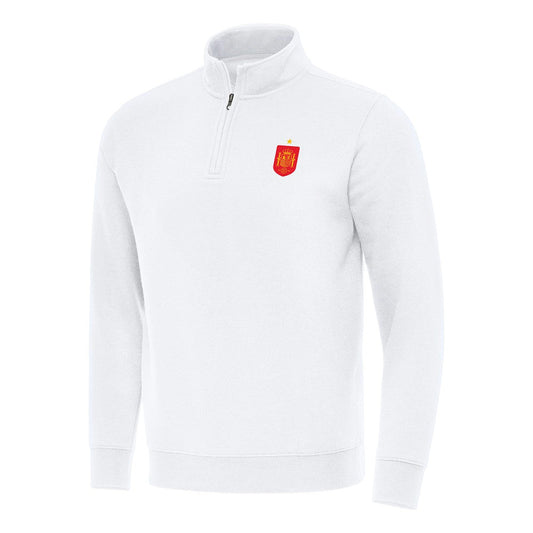 Spain National Team Antigua Landslide Quarter-Zip Pullover for sale - White