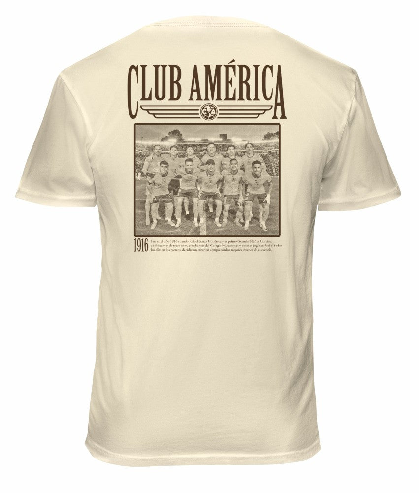 Club America 1863FC Vintage Soft Wash T-Shirt Discount - Cream