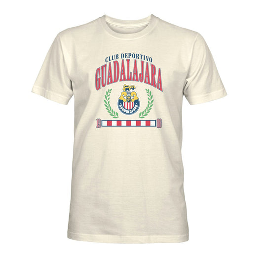 Chivas 1863FC Retro Stripes T-Shirt Discount - Cream