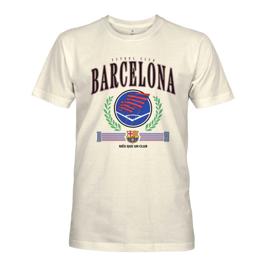 Barcelona 1863FC Retro Stripes T-Shirt on sale - Cream