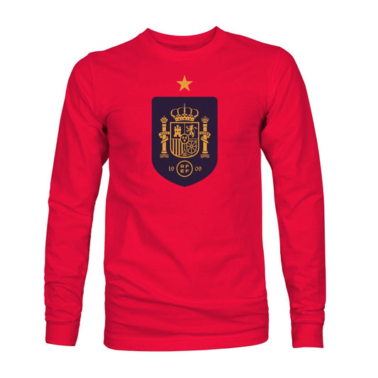 Spain National Team 1863FC Color Badge Long Sleeve T-Shirt for sale - Red
