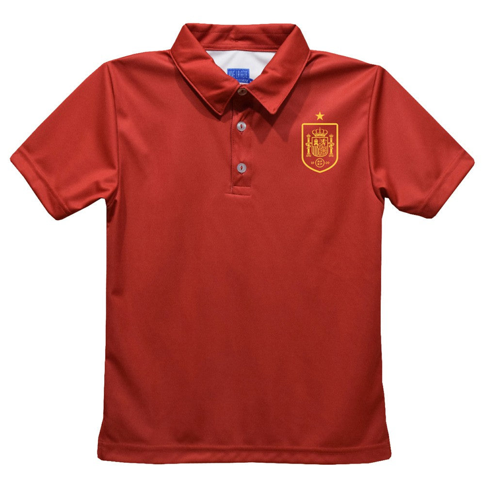 Spain National Team Vive La Fete Youth Solid Polo for sale - Red